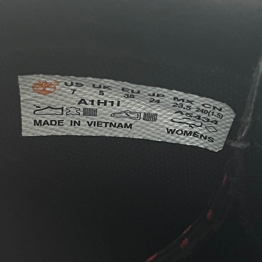 Rare Timberland Glancy Boots 7 Black Leather | Heel Lace Up Combat, Discontinued - Picture 8 of 15